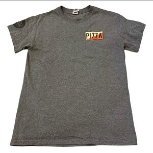 Gildan Gray Pizza Graphic Tee Size Small-Unisex